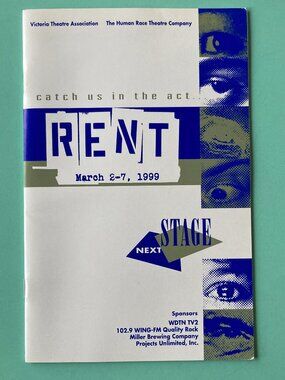 Rent Tour Playbill Christian Mena Scott Hunt Danielle Lee Greaves Dayton OH 1999